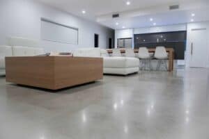 Polished concrete in basement
