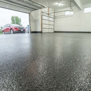 Gleaming Epoxy-Coated Garage Floor